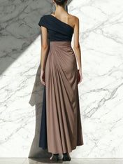 Sheath One Shoulder Ruched Maxi Formal Dress