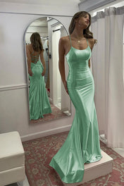 Pink Mermaid Sweetheart Spaghetti Strap Long Prom Dress