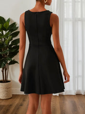Black Sleeveless A-line Mini Homecoming Dress