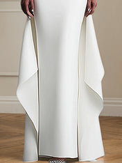 White Formal Elegant Dress Off The Shoulder Floor Length Dress