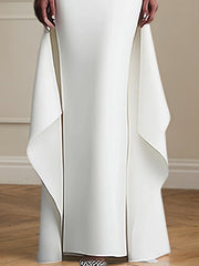 White Formal Elegant Dress Off The Shoulder Floor Length Dress