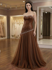 Galaxy Glamour Black Beaded Asymmetrical Tulle Prom Dress