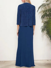 Robe deux pièces métallisée avec veste
