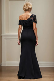 Trumpet/Mermaid Asymmetrical Mother of the Bride Dress with Appliques