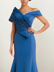 Trumpet/Mermaid Off The Shoulder Ruched Pearl Mother of the Bride Dress