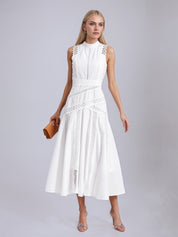 Susanna White Sleeveless Lace Dress