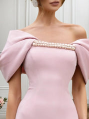 Wedding Guest Dress Pink Strapless Knee-Length Dress