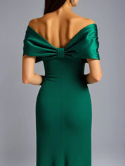 Sheath/Column Off The Shoulder Long Formal Dress