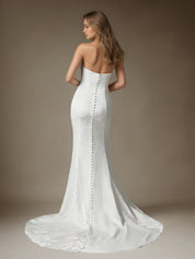 White Mermaid Off The Shoulder Floral Jacquard Wedding Dress