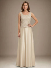 Glitter Lace & Satin Skirt Jacket Dress with Open Jacket