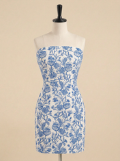Light Blue Strapless Short Homecoming Mini Dress