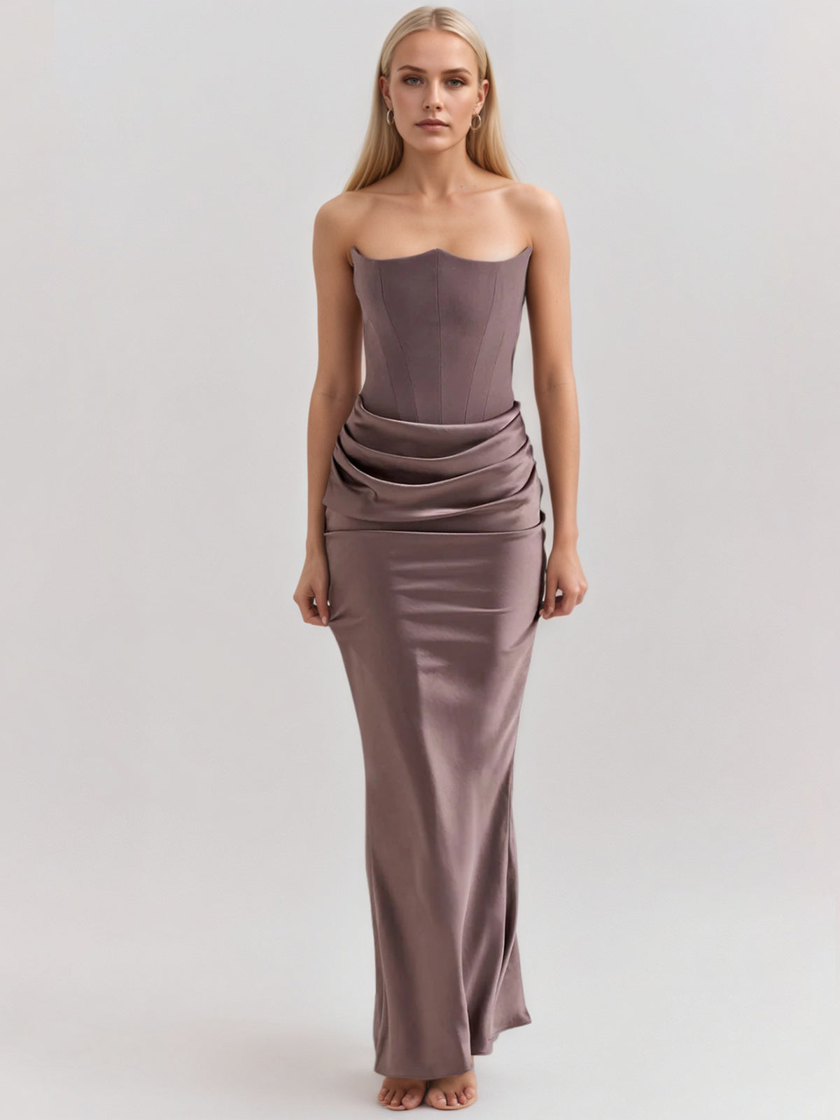 Robe de travail semi-formelle verte sans manches à volants, robe midi ajustée