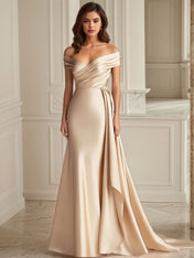 Trumpet/Mermaid Off The Shoulder Ruched Long Formal Dress