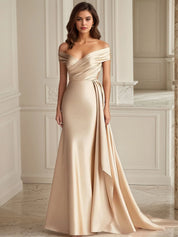 Trumpet/Mermaid Off The Shoulder Ruched Long Formal Dress