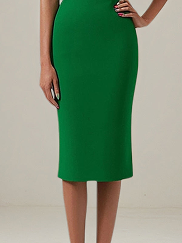 Dreamylily Women Green Daily Semi-Formal Dress Round Neck Short Sleeves Tea Length Dress Dreamylily Women Green Daily Semi-Formal Dress Round Neck Short Sleeves Tea Length Dress
