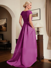 Orchid Lace Elegant A-Line Mother Of The Bride Dresses With Beading Satin