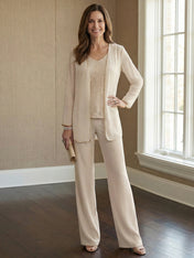 Chiffon Mother of the Bride Pantsuits with Jacket