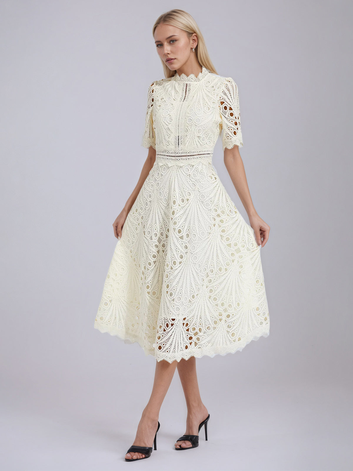 Freeman White Cut Out Midi Dress