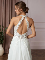 White A-Line Lace Wedding Dress