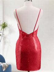 Spaghetti Straps Beaded Lace Applique Homecoming Dress