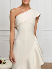 Formal Prom Tiered Maxi Dress White One Shoulder Maxi Dress