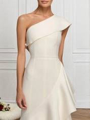 Formal Prom Tiered Maxi Dress White One Shoulder Maxi Dress