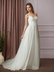 White Ball-Gown Lace Wedding Dress