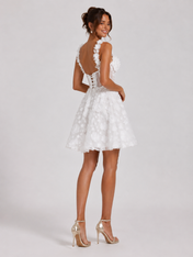 Enchanting Sweetheart Floral Applique A-Line Short Cocktail Dress