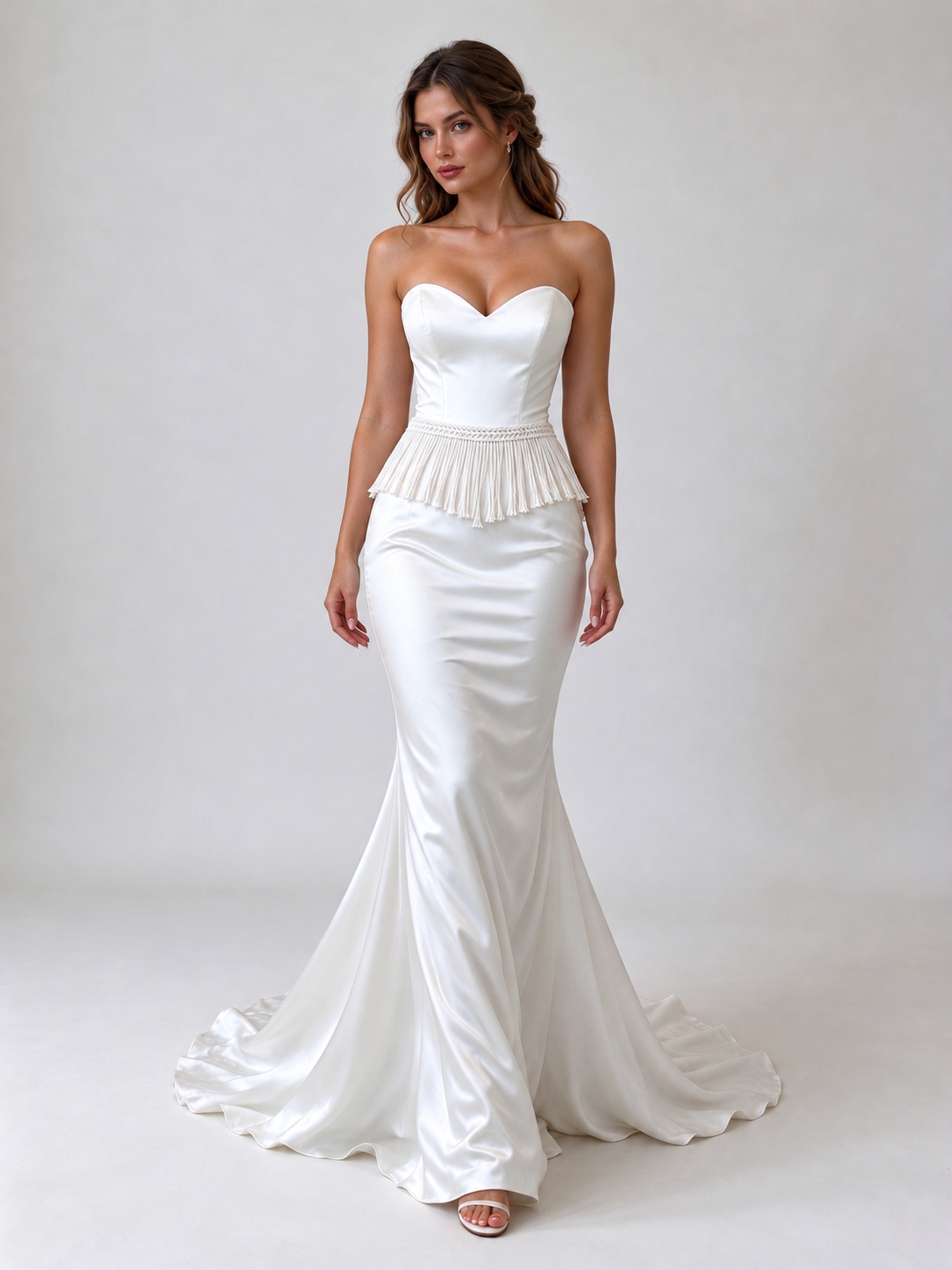 Strapless Sweetheart Satin Mermaid Wedding Dress