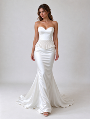 Strapless Sweetheart Satin Mermaid Wedding Dress