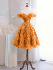 Whimsical Lavender Glitter Tulle Off-the-Shoulder Mini Homecoming Dress