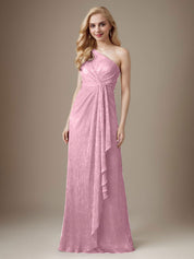 Robe fourreau Ruby asymétrique en maille métallisée pour mère de la mariée