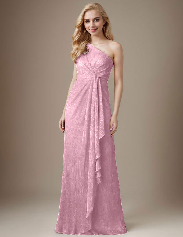 Robe fourreau Ruby asymétrique en maille métallisée pour mère de la mariée