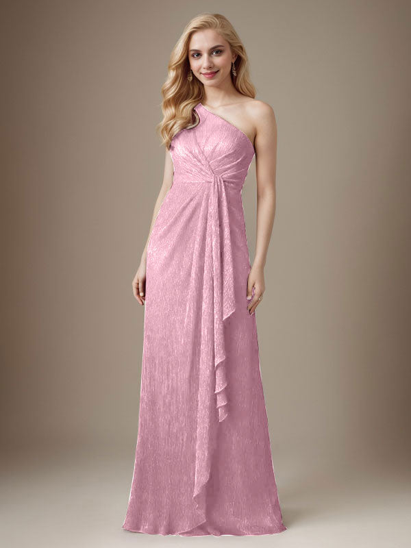 Robe fourreau Ruby asymétrique en maille métallisée pour mère de la mariée