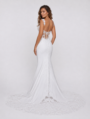 Elegant Sweetheart Satin Mermaid Wedding Dress with Sheer Lace Bodice and Chapel Train