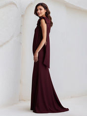 Trumpet/Mermaid One Shoulder Floor Length Stretch Crepe Dress With Bow