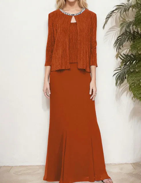 Robe deux pièces métallisée avec veste