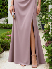 Formal Wedding Guest Dress Purple Off Shoulder Maxi Dress