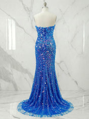 Sparkly Sweetheart Mermaid Sequins Long Prom Dress with Slit