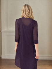 Jumpsuit/Pantsuit Scoop Neck 3/4 Sleeves Chiffon Mother of the Bride Dress
