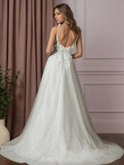 White Ball-Gown Lace Wedding Dress