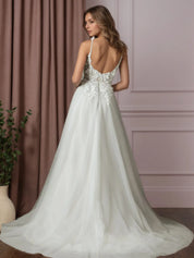 White Ball-Gown Lace Wedding Dress