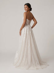 Strapless Sweetheart Sparkly Tulle A-Line Wedding Dress