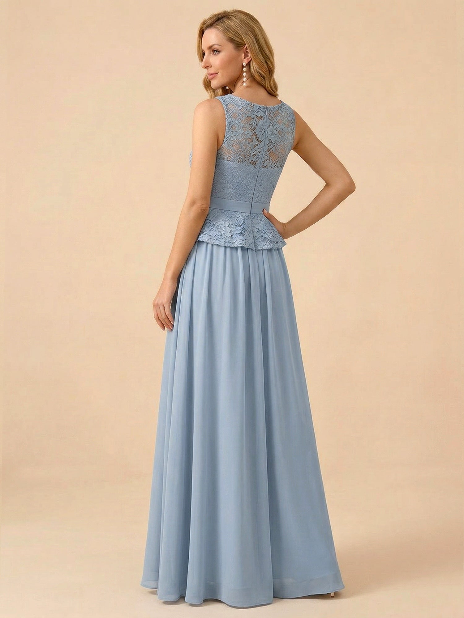 Lace Peplum Chiffon A-Line Mother of the Bride Dress with Matching Jacket