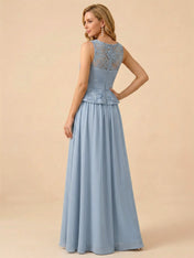 Lace Peplum Chiffon A-Line Mother of the Bride Dress with Matching Jacket
