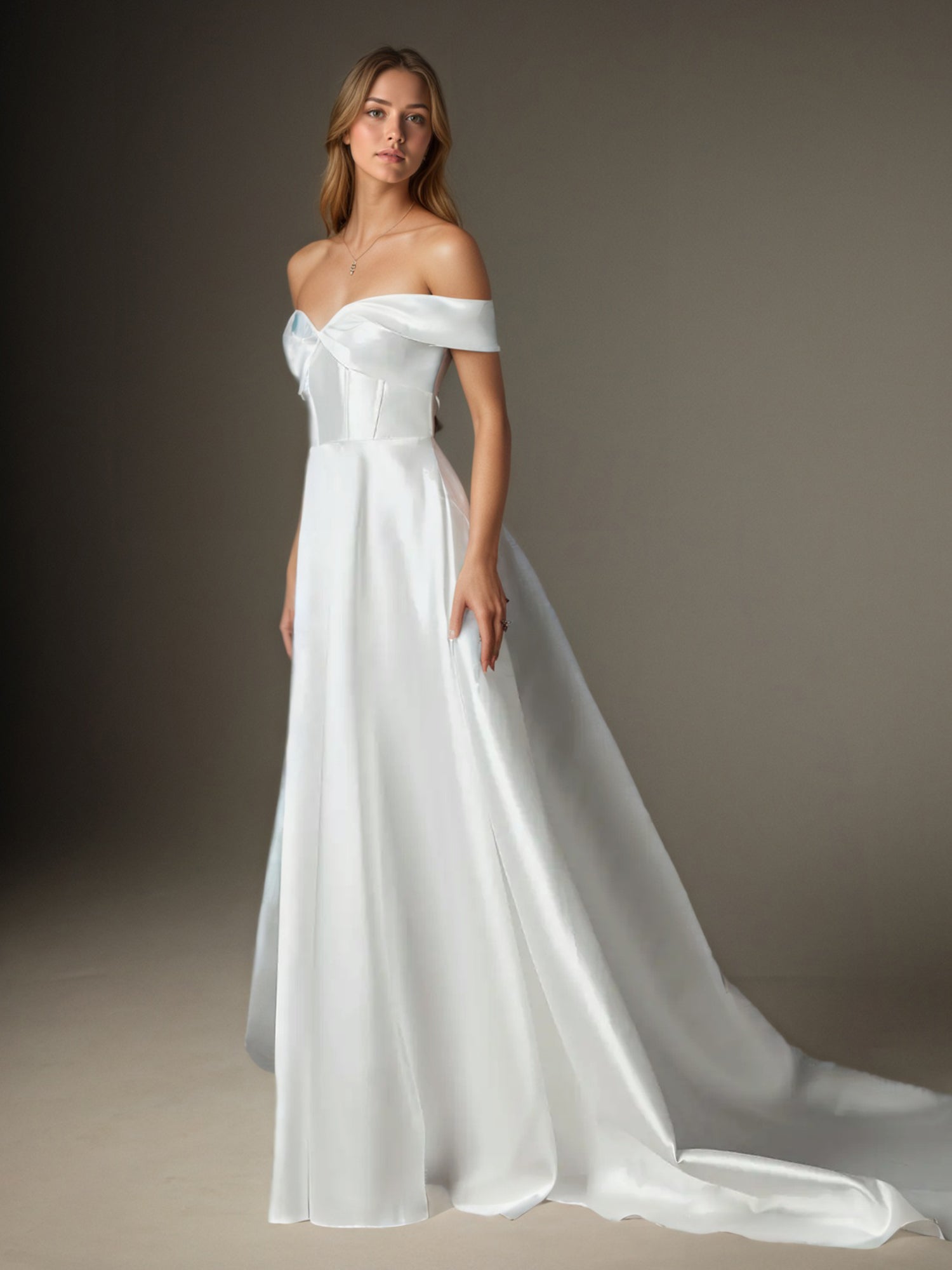 White A-Line Sweetheart Neckline Wedding Dress