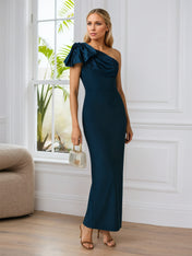 Sheath/Column One Shoulder Ankle-Length Mother of the Bride Dress With Pleated