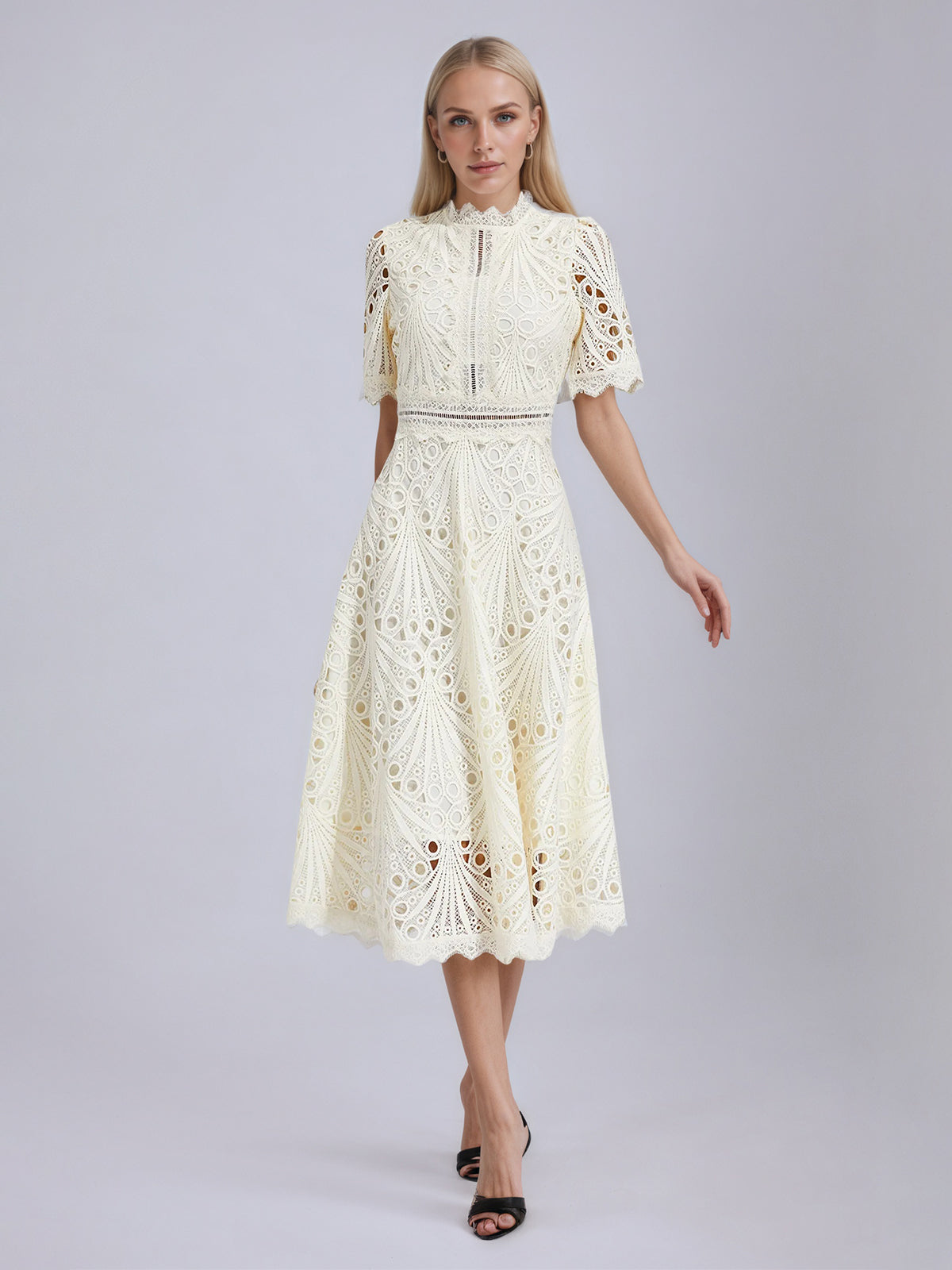 Freeman White Cut Out Midi Dress