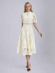 Freeman White Cut Out Midi Dress