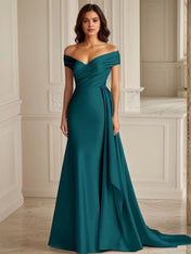 Trumpet/Mermaid Off The Shoulder Ruched Long Formal Dress